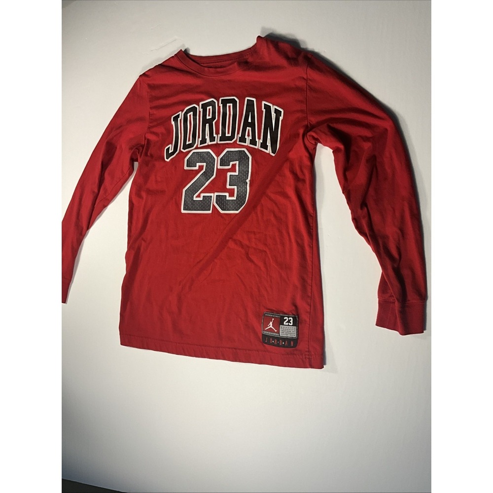 Air Jordan 23 Long Sleeve Shirt Youth XL 13-15 Red Jumpman Chicago Bulls